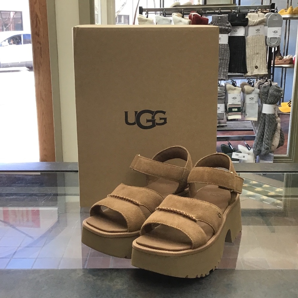 UGG Women's Chestnut Suede Platform Sandals
